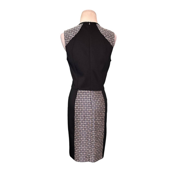 Yigal Azrouel Two Tone Jacquard Leather Scuba Paneled Pencil Dress size 6 - Picture 3 of 15